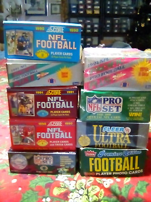 Huge Bulk Lot of 55 Unopened Old Vintage NFL Football Cards in Wax Packs NEW