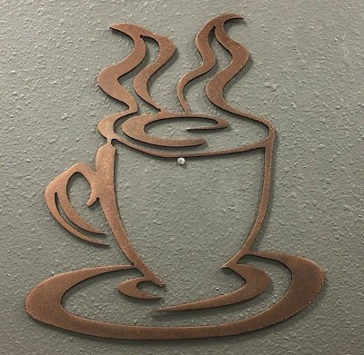 Coffee Cup Metal Wall Art Skilwerx Colors Coffee shop House caffeine Sign 11