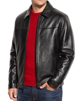 Men#x27;s leather Jacket 100% Real Soft Lambskin Leather Man Classic Coat #133