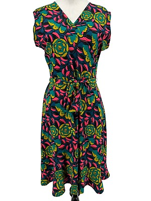 #ad Leota Women#x27;s Floral Print Cap Sleeve Wrap Dress Size PM