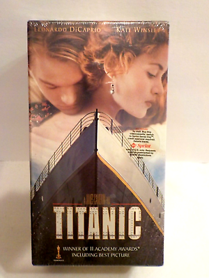 Titanic Movie VHS 1998 2 Tape Set NEW amp; SEALED Watermark 334813 Sprint Sticker
