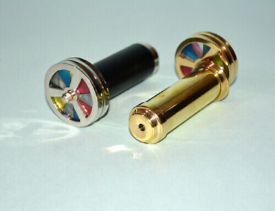 Brass 4quot; Kaleidoscope Mini Double Wheel Style Lot Of 2 Pcs Good Gift Collectible