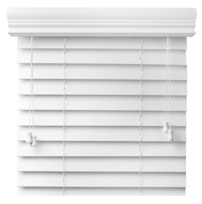 #ad Faux Wood Corded 2quot;Horizontal Blind w Royal Crown Valance Exact Size amp; Color