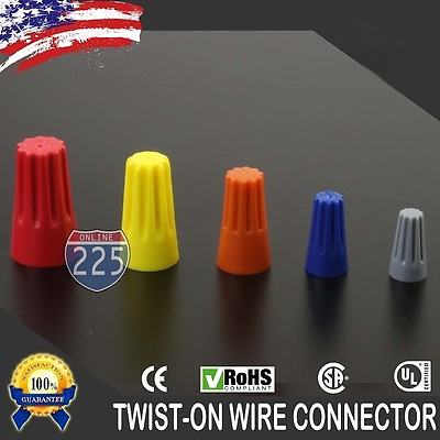 Variety of Twist On Wire Connector Connection nut Barrel Screw RoHS UL Color LOT
