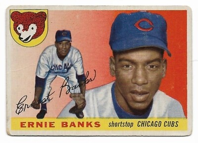 #ad ERNIE BANKS 1955 Topps #28 Chicago Cubs VG Vintage Find HOF 🔥⚾🔥