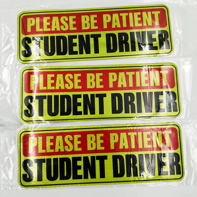 #ad 3Pcs Car Bumper Magnet Student Driver Reflective Decal sign Sticker magnetic