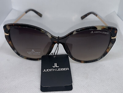 #ad JL By Judith Leiber Women Bella Cat Eye Sunglasses Brown Gold Gradient Authentic