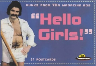 #ad Hello Girls: Hunks from the 70s Magazine... by Ad Archives Postcard book or pack