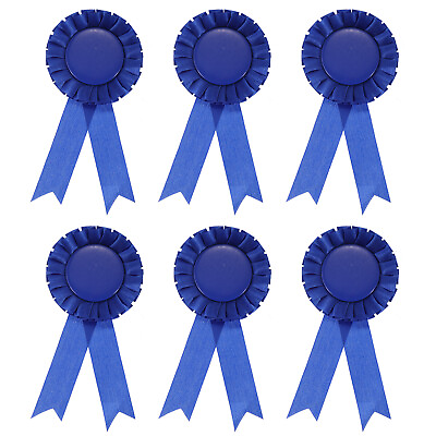 #ad 6Pcs Blank Award Ribbon Rosette Ribbon Prize Recognition Ribbon Blue