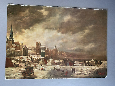 #ad Vintage Jan Peeters Scheldt River Antwerp Painting Postcard Unposted Art Artist