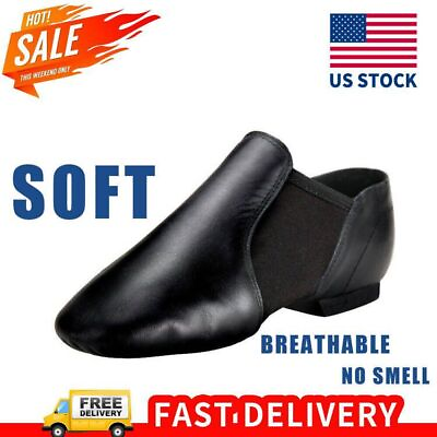 #ad Synthetic Leather Jazz Shoes Slip On For Women And Men#x27;s Dance Shoes US Sell