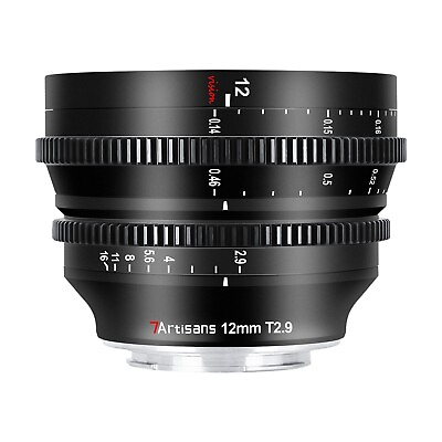 #ad 7Artisans 12mm T2.9 Super Wide Angle APS C Cinema Lens for FX E RF Z M43 L mount