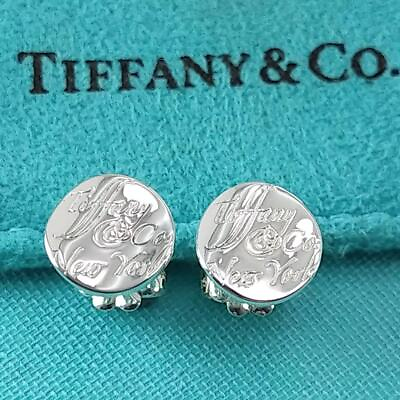 #ad Authentic Tiffany amp; Co. New York Notes Round Stud Earrings Sterling Silver 925