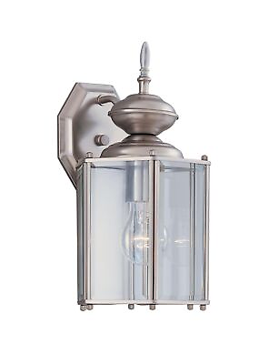 #ad 1101 PW Beveled Glass Outdoor Wall Lantern Sconce 13 in H Pewter