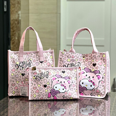 #ad Pink Heart Hello Kitty Shoulder Bag Coin purse handbag Women Makeup Case Gift