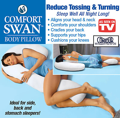 #ad Contour Comfort Swan Full Sized Body Pillow