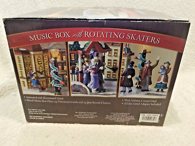 Mr Christmas Music Box with Rotating Skaters Lights Up Open Box NEW CH429