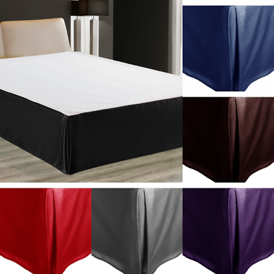1PC SATIN BED SKIRT SOLID TAYLORED BEDDING DRESSING PLATFORM 14quot; INCH DROP