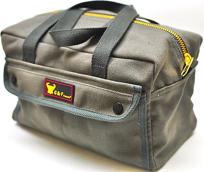 G amp; F 10095 Tool Bag Mechanics Heavy Duty Government Issued Style Brass Zipper