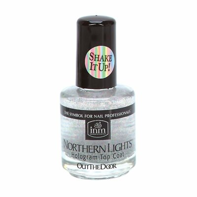 #ad INM Northern Lights Silver Hologram Top Coat Fast Drying 1 2 Ounce