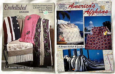 #ad Embellished amp; America#x27;s Patriotic Afghans 4th of July Crochet Knit Pattern Books