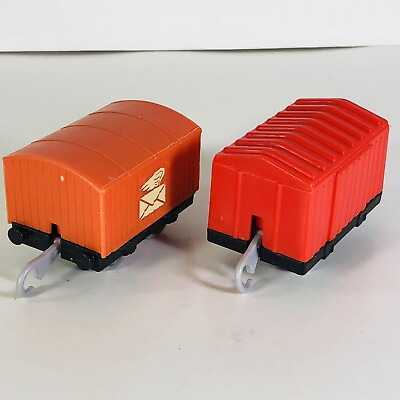 Cargo Box Cars Thomas The Train Trackmaster Trailers Pull Behind Lot of 2