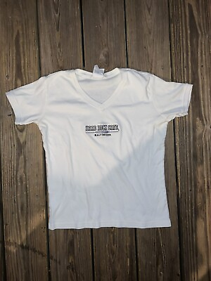 #ad Vintage 90#x27;s Hard Rock Cafe Crop Sweatshirt Baltimore White Embroidered Medium