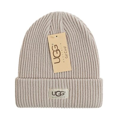 #ad UGG Beige Core Classic Knit Beanie Cuffed Skull Cap Adult One Size Fits All