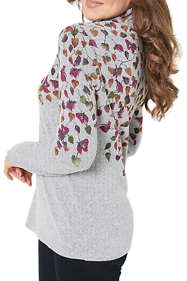 #ad #ad Susan Graver Weekend Printed Sweater Knit Mock Neck Top Orchid