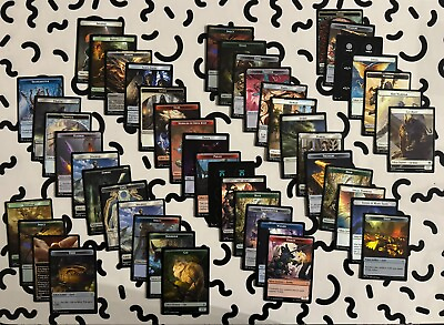 #ad MTG 100 DOUBLE SIDED TOKENS ASSORTED CARD LOT Magic: the Gathering