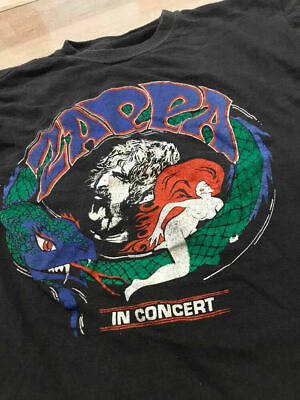 #ad Vintage 70’s Frank Zappa Concert Shirt Short Sleeve Black Unisex S 4XL