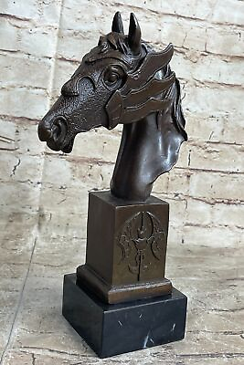 Gorgeous Bronze Bust Horse Sculpture European Design by Milo Statue Marble SALE