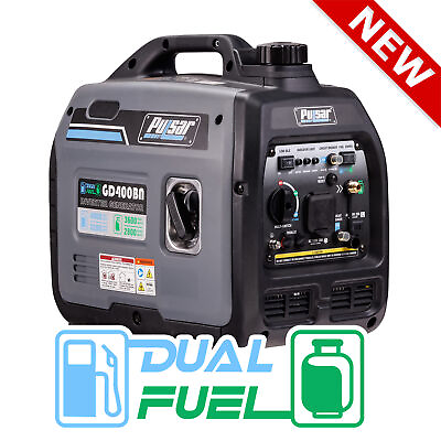 All New Pulsar 4000W Portable Super Quiet Dual Fuel Inverter Generator GD400BN