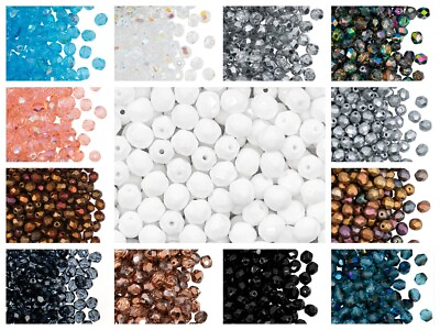 CHOOSE COLOR 300pcs 6mm Czech Glass Fire Polished Beads Round