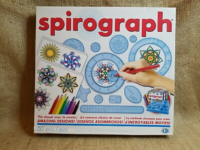 Spirograph Design Set Hasbro 2016 50 Pieces COMPLETE Ages 8 EUC