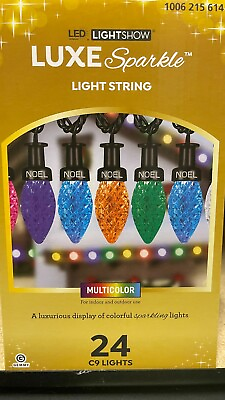 #ad Gemmy Lightshow 24 Count 23 ft C9 Luxe Sparkle Multicolor LED Christmas Lights