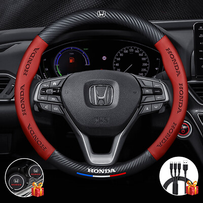 15quot; Steering Wheel Cover Genuine Leather For Honda New