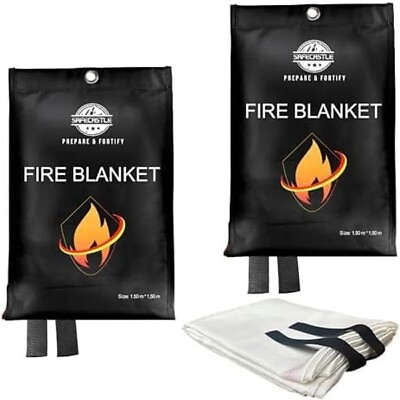 #ad Safecastle Fire Blanket Emergency Survival Kit 2 Pack Size 59quot;x59quot; Safety Kit ✅
