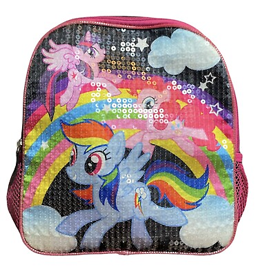 My Little Pony FAB Starpoint Dash Backpack 2015 Hasbro Black Pink w Sequins