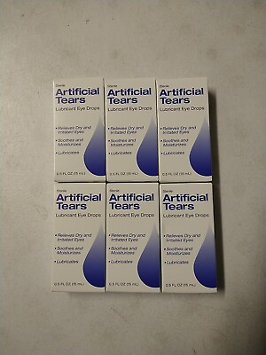 #ad 6X Sterile Artificial Tears Lubricant Eye Drops 0.5 oz. ea Exp 7 25 Free Ship