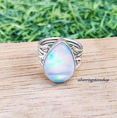 #ad Natural Aurora Opal Ring 925 Sterling Silver Opal Ring Handmade Beautiful Ring