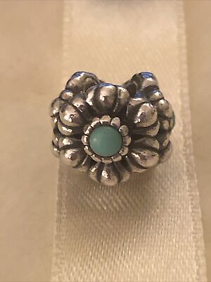 #ad Pandora 925 Sterling Silver December Birthday Blooms Turquoise Flower Charm