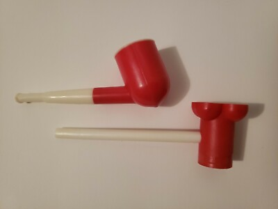 Lot of 2 Vintage Toy Plastic Soap Bubble Pipes Children Smoking Popeye