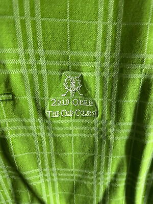 #ad Burberry Golf 2010 Open Old Course POLO SHIRT Large L Short Length 29