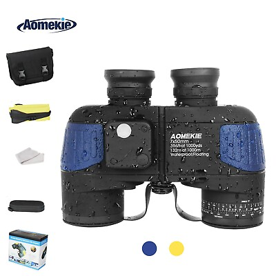 Aomekie 7x50 Waterproof Binoculars FMC BAK4 Prism Binocular with Bag Light