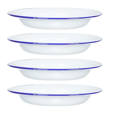 #ad Enamelware Salad Plate 4pcs Enamelware Plate Enamel Dinner Plates Enamel Plat...