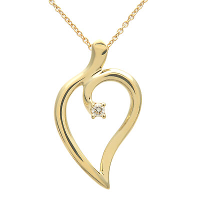 #ad Auth Tiffanyamp;Co. Leaf Heart 1P Diamond Necklace K18 750YG Yellow Gold Used F S