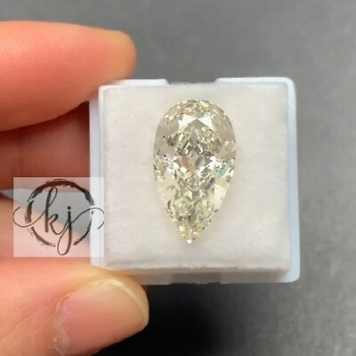 #ad 26 Ct Faint Yellow Pear Cut VVS1 Lab Diamond Top Quality Solitaire Loose