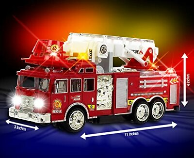 Fire Engine Truck Kids Toy with Extending Ladder amp; LightsSiren Sounds for Gifts