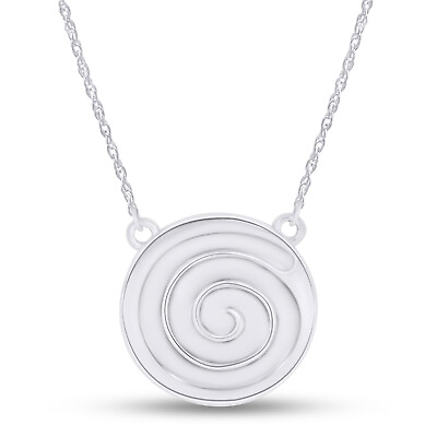 #ad Minimalist Dainty Celtic Single Spiral Pendant 18quot; Necklace 925 Sterling Silver